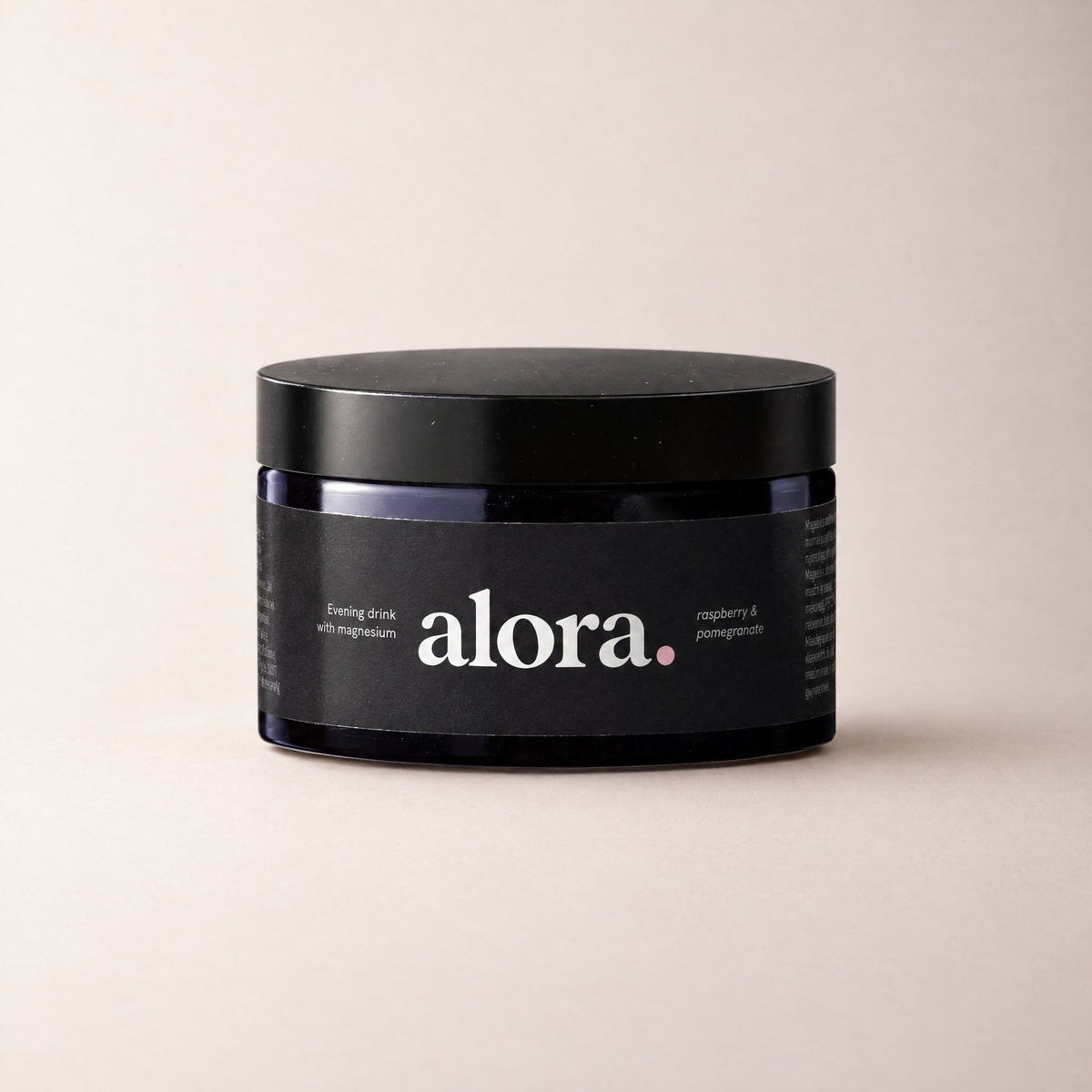 ALORA evening drink jar with the black label (illustrative product image)