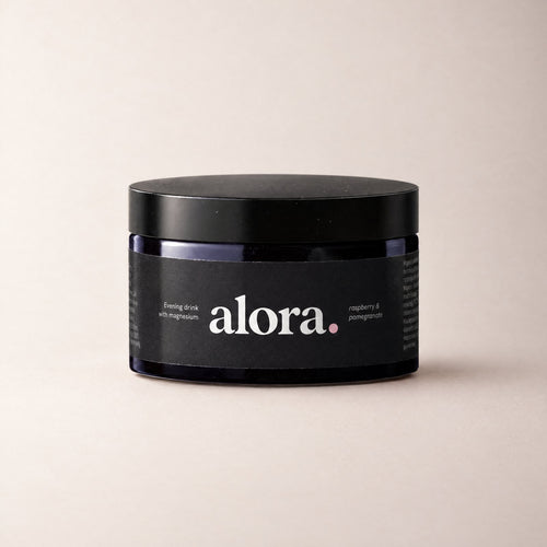 ALORA evening drink jar with the black label (illustrative product image)